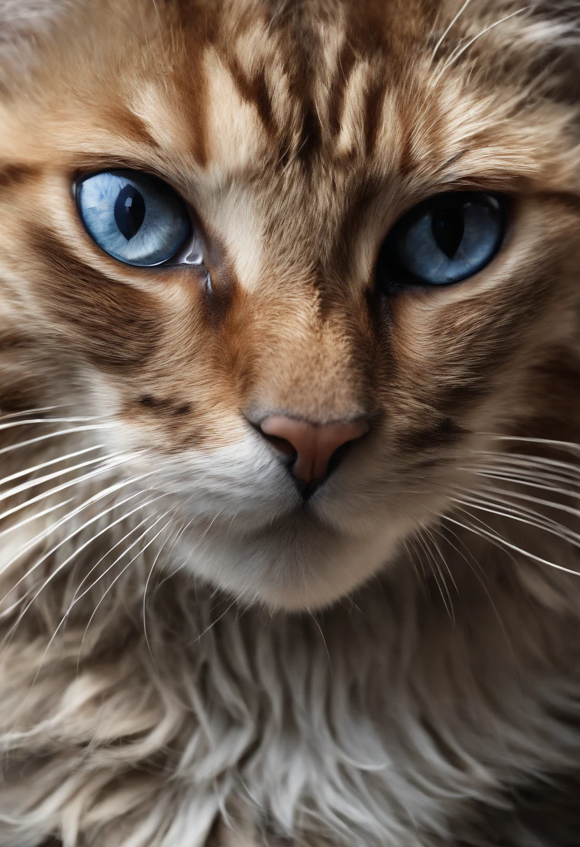猫，超リアル8k，ハイパーディテール,高精度の詳細，八分化レンダリング, (人間の姿では現れない: 1.4) ，カメラに向かって，顔のクローズアップ  - SeaArt AI