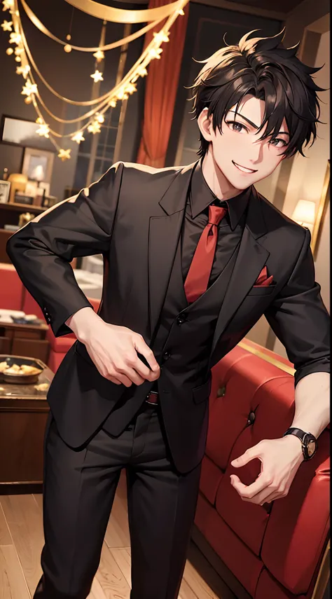 Brown Hair。handsome Anime Pose Wearing A Strict Business Suit Smooth Anime Cg Art Elegant