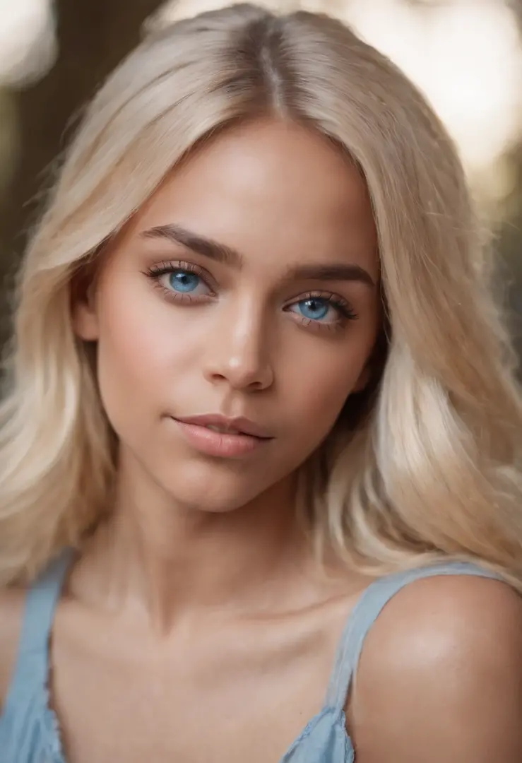 black girl with blond hair and blue eyes