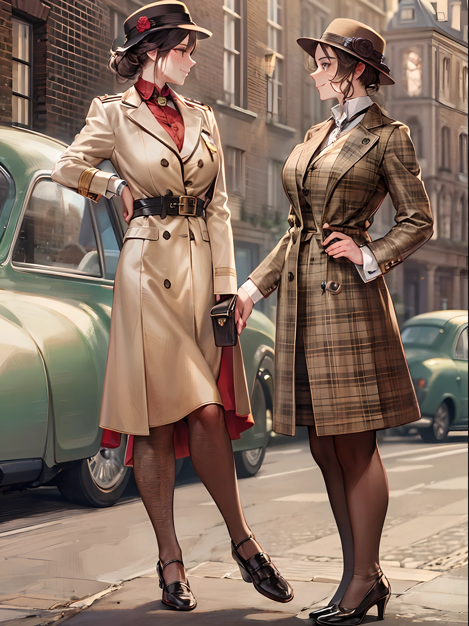 Sherlock Holmes & วัตสัน,
ใหญ่มาก ใหญ่มาก ใหญ่มาก นมโตใหญ่ 2 สาวรวมตัวกัน,
Sherlock Holmes girl brown glen check frock coat,
side standing วัตสัน girl white formal suits,
นักสืบ,
ค่อยๆ,
ความสง่างาม,
ลม,
รอยยิ้ม,
ลอนดอน,
ถนนคนทำขนมปัง,
อังกฤษ,
ใบหน้าที่แท้จริง,
ร่างกายที่แท้จริง,
พื้นหลังที่แท้จริง,
((((ผลงานชิ้นเอก)))), สูง quality, มาก_สูง_ปณิธาน, ใหญ่_ขนาดไฟล์, สีเต็ม,