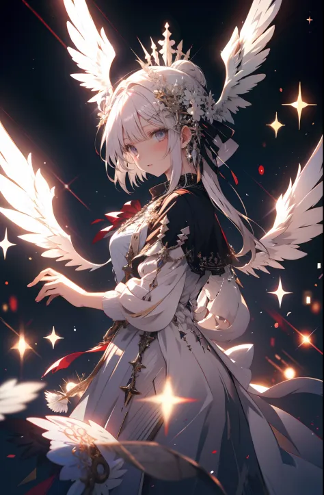 White-haired eight-winged angel