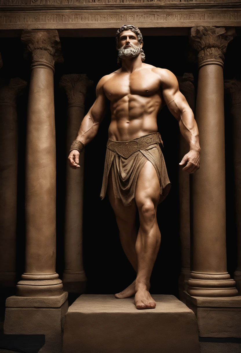 Giant barefoot warrior muscular ancient roman,Height is 1,70 metros ...