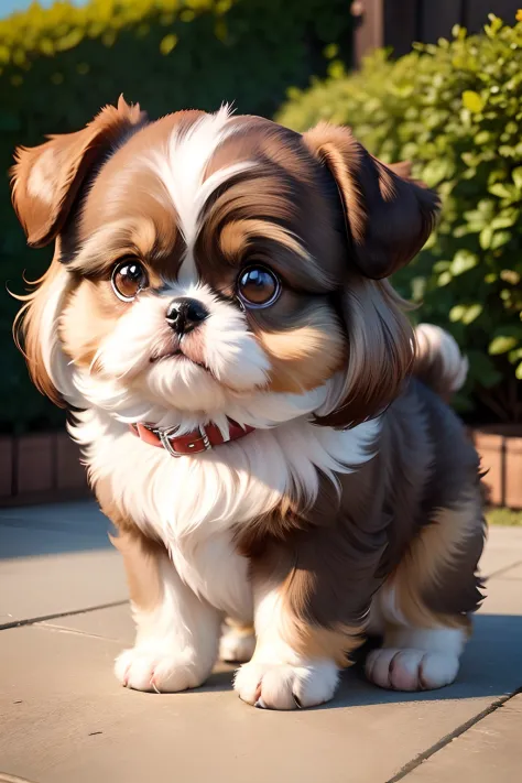 shih tzu dog brown cute