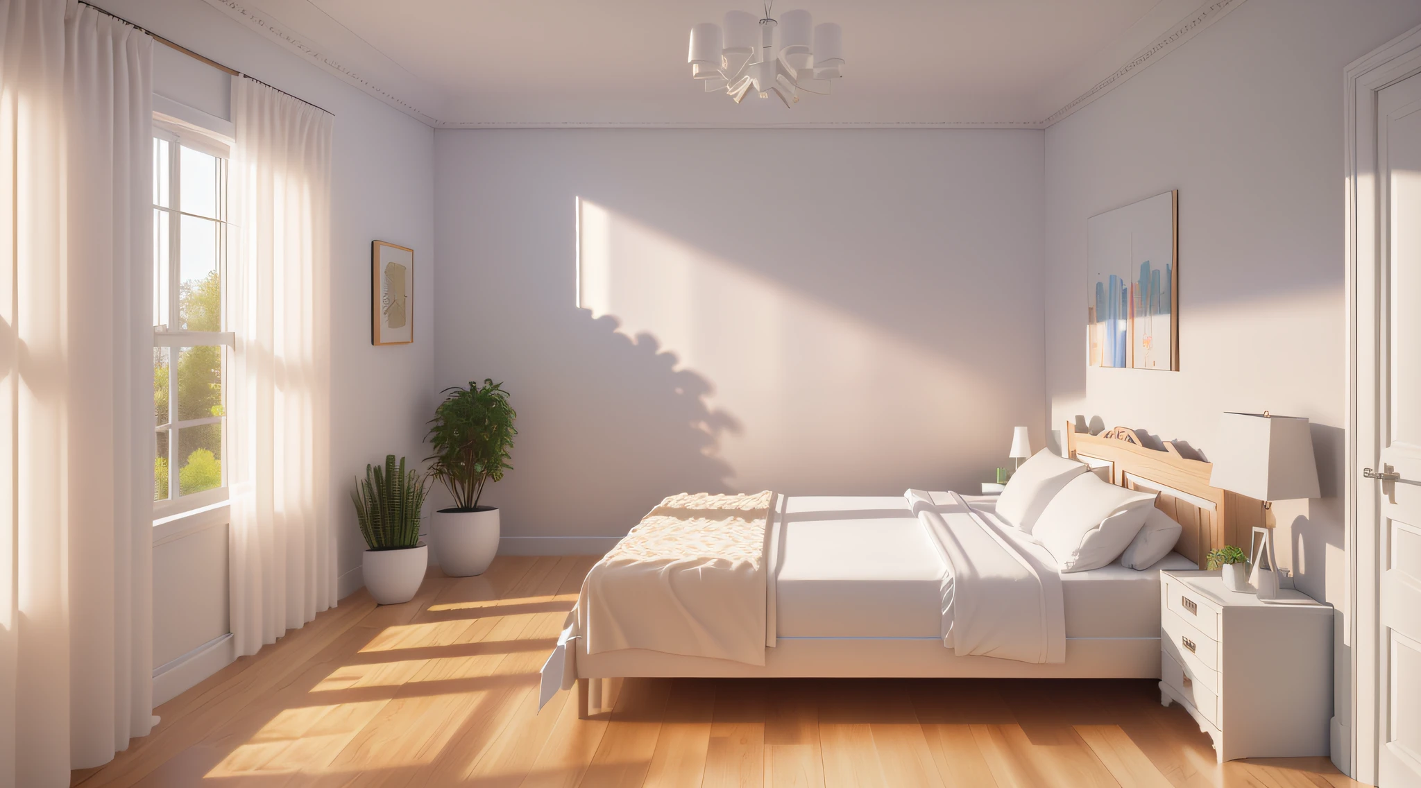 Equidistant rooms,Plain white background, Best quality, ((low polygon)),(Extremely detailed Cg Unity 8K wallpaper), (Best quality), (Best Illustration), (Best shadow),((liveroom)), Cream style,Pastel tones, Light curtains, tvp,sofe, Wooden furniture, Soft light, A plant, picure, vases,rendering by octane,Ray tracing,Ultra detailed