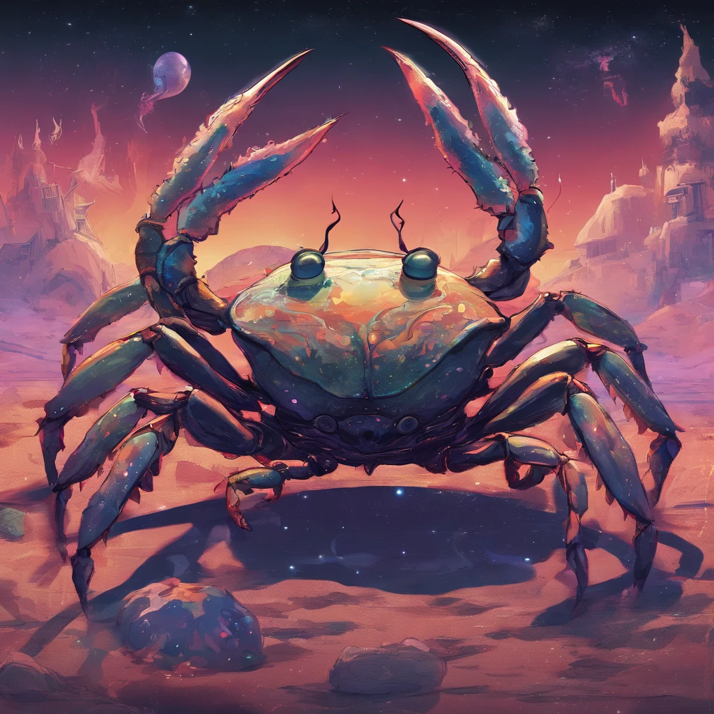 Crab Monster, forceful, Colossal, Crustacean, Drifting in outer space ...