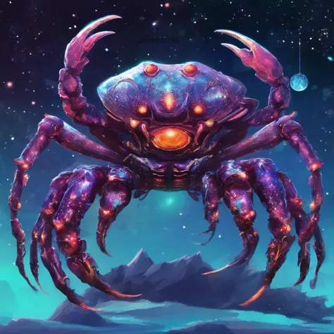 Crab Monster, forceful, Colossal, Crustacean, Drifting in outer space ...