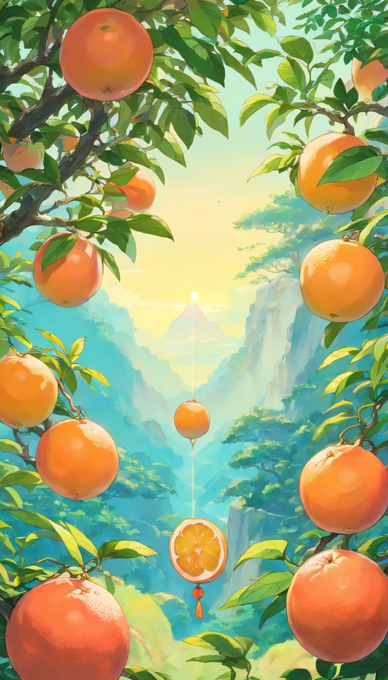 Grapefruit hangs from the branches