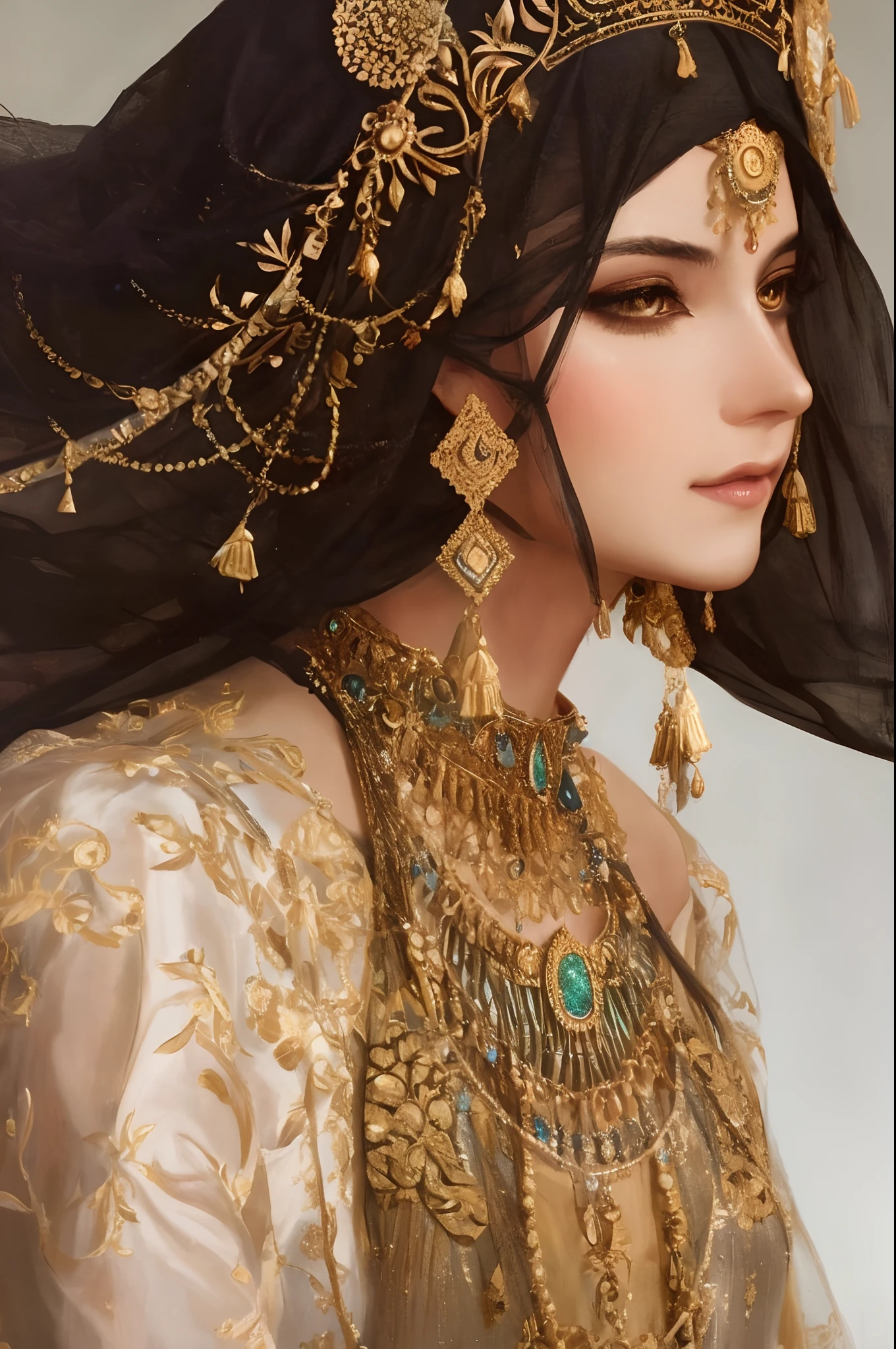 modelshoot style, (extremely detailed CG unity 8k wallpaper), full shot body photo of the most beautiful artwork in the world, (arabic princess) with armor, delicate silk clothes, arabian silk Hijab, magic, an arabic village with persian details in the background, hdr, photorealistic painting by Ed Blinkey, Atey Ghailan, Studio Ghibli, by Jeremy Mann, Greg Manchess, Antonio Moro, trending on ArtStation, trending on CGSociety, Intricate, High Detail, Sharp focus, dramatic, photorealistic painting art by midjourney and greg rutkowski