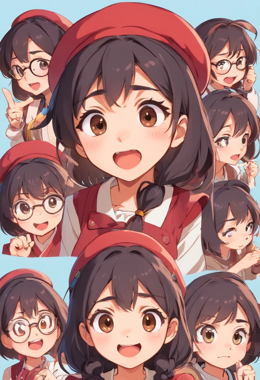 A bunch of anime girls with different expressions and expressions - SeaArt  AI