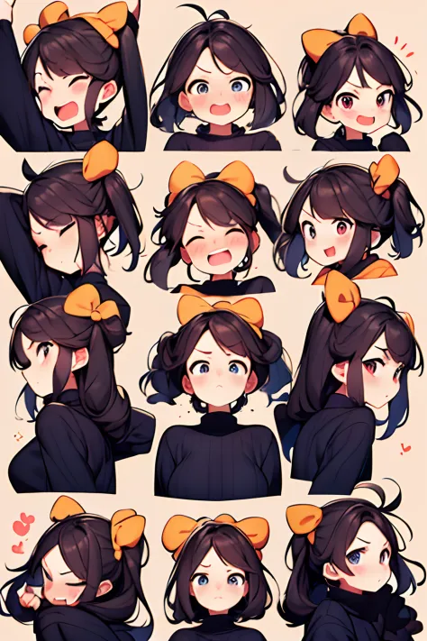 Cute girl avatar，Emoji pack， We look forward to your participation in Dconrt NyTwotoosersesoteos ，(9 emojis，emoj (beret) gauges，Align arrangement)，9 poses and expressions (grieves，astonishment，having fun，exhilarated，big laughter，Tender angry，doubt，Touch yo...