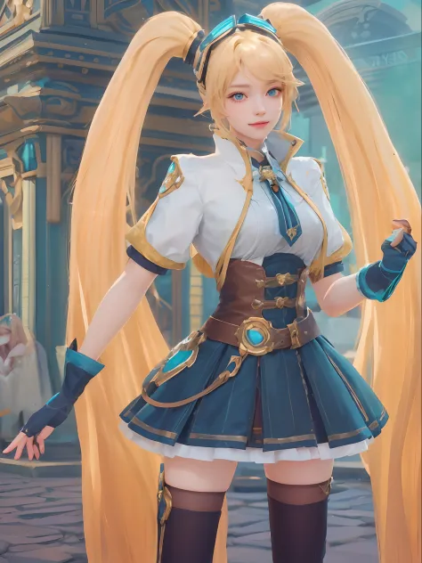 a close up of a woman with long blonde hair wearing a dress, portrait knights of zodiac girl, lovely brigitte from overwatch, brigitte from overwatch, knights of zodiac girl, pink twintail hair and cyan eyes, render of a cute girl, keqing from genshin impa...