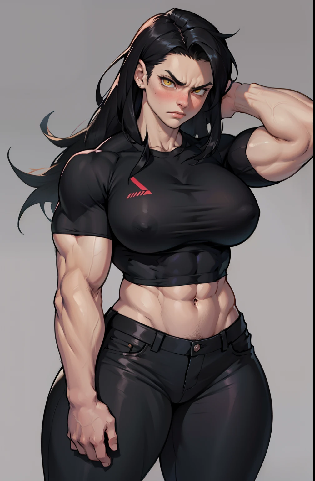 portrait of a bodybuilder woman, muscular female, abs, veiny arms, big arms  - SeaArt AI