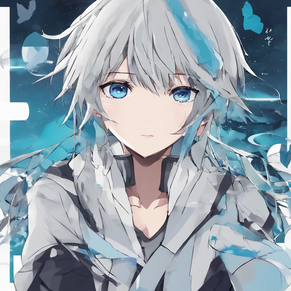 Anime girl with blue eyes and white hair - SeaArt AI