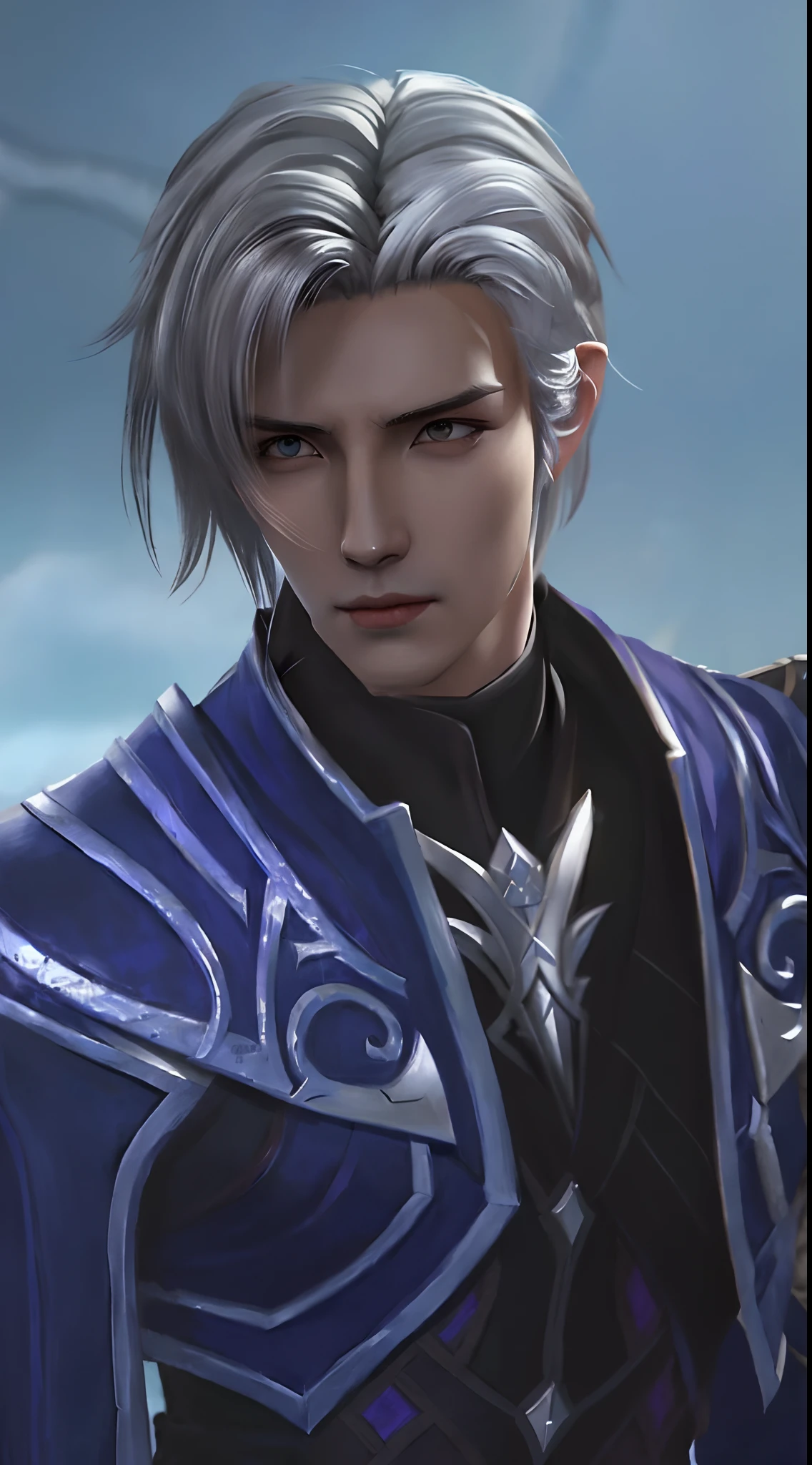 a close up of a person with a sword in a game, xqc, heise jinyao, thancred waters in style of wlop, thancred waters, keqing from genshin impact, portrait of thancred, beautiful androgynous prince, zhongli from genshin impact, son of sparda, zhao yun, inspired by Huang Shen