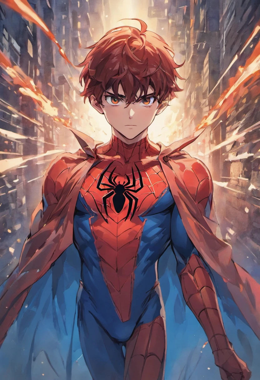 A cartoon image of a spider - man in a superhero suit - SeaArt AI