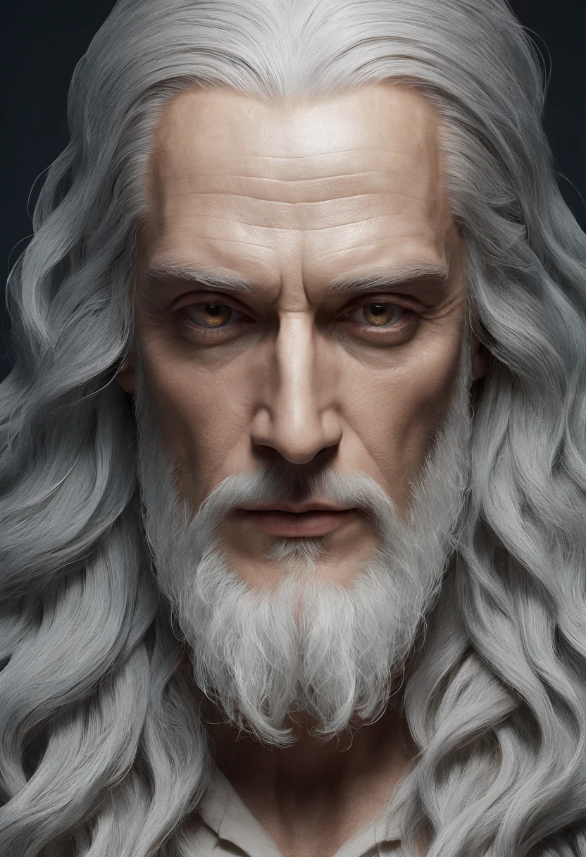 A close up of a man with long hair and a beard - SeaArt AI