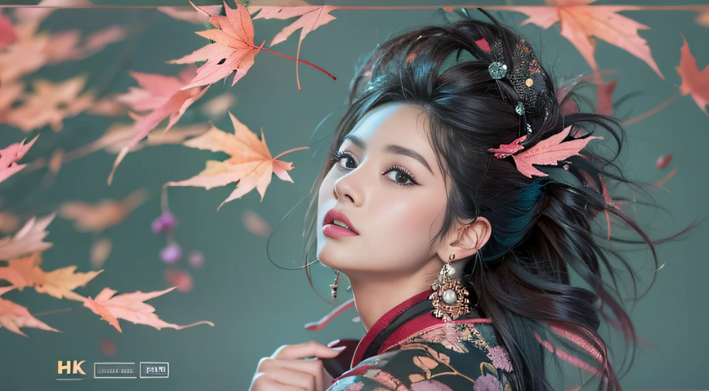 32K 秋の景色（傑作，キロ，ハイパーHD，32K）長く流れるような黒髪，池，咲く， 色， 秋 （官能的な女の子）， （青と白のシルクスカーフ）， 戦闘姿勢， 地面を見て， 長い白い髪， 浮かぶ髪， 鯉柄のヘッドドレス， 中国の長袖チャイナドレス， （抽象的なガッシュスプラッシュ：1.2）， ピンクの花びらの背景，ピンクと白の秋の夕焼けの葉が舞い散る（現実的に：1.4），黒髪，落ち葉が舞い散る，背景は純粋です， 高解像度， 詳細， RAW写真， シャープ， Nikon D850 フィルムストックフォト by Jefferies Lee 4 Kodak Portra 400 カメラ F1.6ショット, 豊かな色彩, 超リアルな鮮やかな質感, ドラマチックな照明, アンリアル エンジン アート ステーション トレンド, シネスティア 800，長く流れるような黒髪，明るい色の服