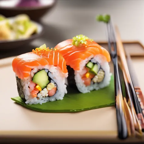 sushi，Juicy，delicacy，thermography，promo photo，Complicated details，hdr，The is very detailed，Diffuse reflections illuminate ultra-detail, (Complexity, detail, Ultra detail super-detailing), Cinematic, Hyperrealistic