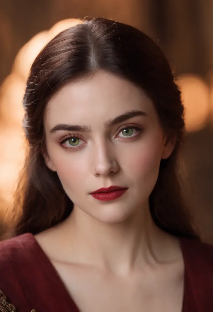 (((A deep red wound streaked across her left cheek))) Fair complexion, A woman around 19 years old, Natural gray hair, Unique green eyes, Wear Cole, Slender and graceful, Beautiful, Candlelight in a medieval setting, super sharp focus, realistic lens, Medi...