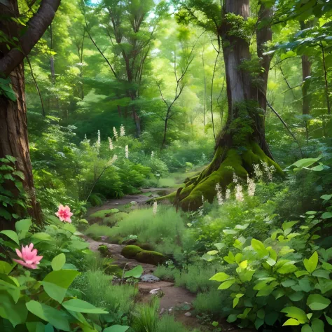 woods, Jungle, swamp, thicket, the trees, Deep forest, The thicket of the forest, Depths of the forest, Ancient Forest, Herbage, Flowers, the trees