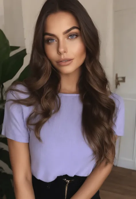المرأة العرفدية بزي المرأة الشابة, فتاة مثيرة ذات عيون بنية, صورة لصوفي  مود, شعر بني و عيون كبيرة, صورة شخصية لامرأة شابة - SeaArt AI