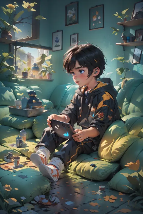 A Boy Gamer PkxdThe illustration is a high definition illustration in 4K resolution with highly detailed facial features and car...