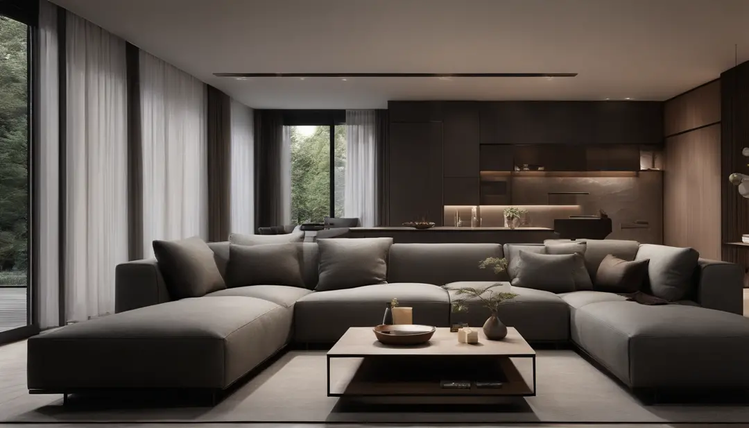 The design of this Bauhaus living room is simple yet modern，The wall is painted in cement gray as the main color，Presents a calm composure、Tall atmosphere。On the right wall，A black leather sofa was placed，It adds a touch of understated luxury。The floor is ...