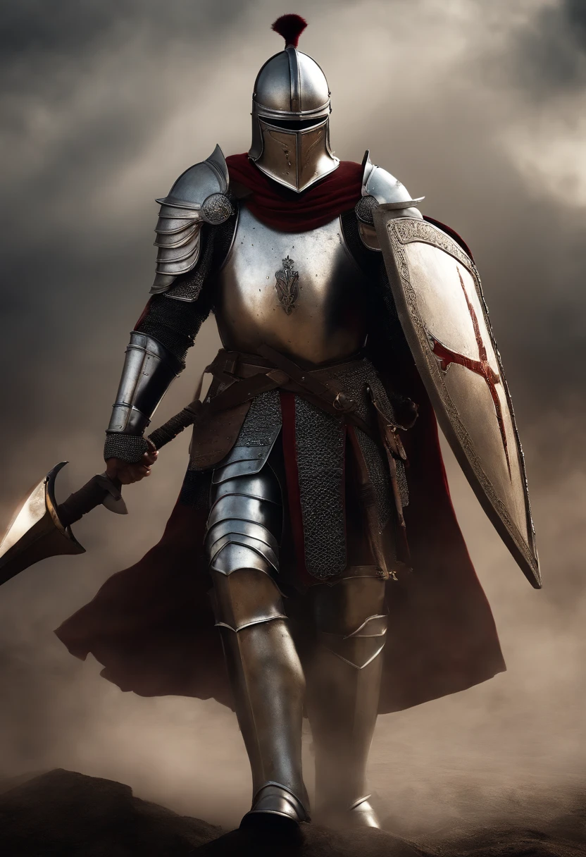 A close up of a person in armor holding a sword - SeaArt AI