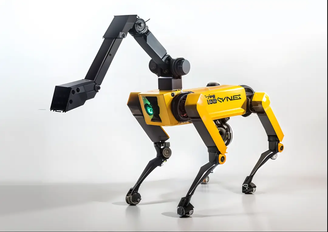 Un perro robot asesino, con 4 patas y cola, equipado con un rifle de  francotirador en la espalda y una mira telescópica en el arma, Rifle láser,  a Rifle láser - SeaArt AI