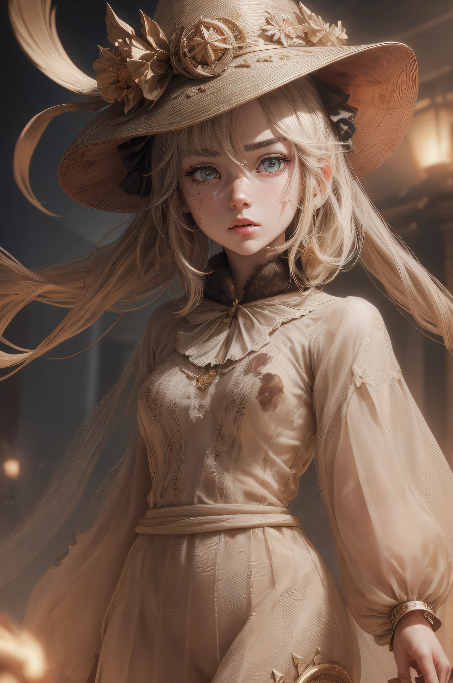 An adult girl stands on the battlefield, After the battle, detailed digital anime art, Anime with small details, Best Quality, Masterpiece, Ultra-detailed, Beautiful, hight resolution, Original,CG 8K ультрареалистичный, perfect artwork, beatiful face, Face Clean, Skin, hyper realistic, Ultra Detailed, A detailed eye, dramatic  lighting, (Realistic) Realistic, Full HD, Best Quality, Best Quality, Beautiful lighting, (8k wallpaper of extremely detailed CG unit), High Details, sharp-focus, The art of dramatic and photorealistic painting, bare,