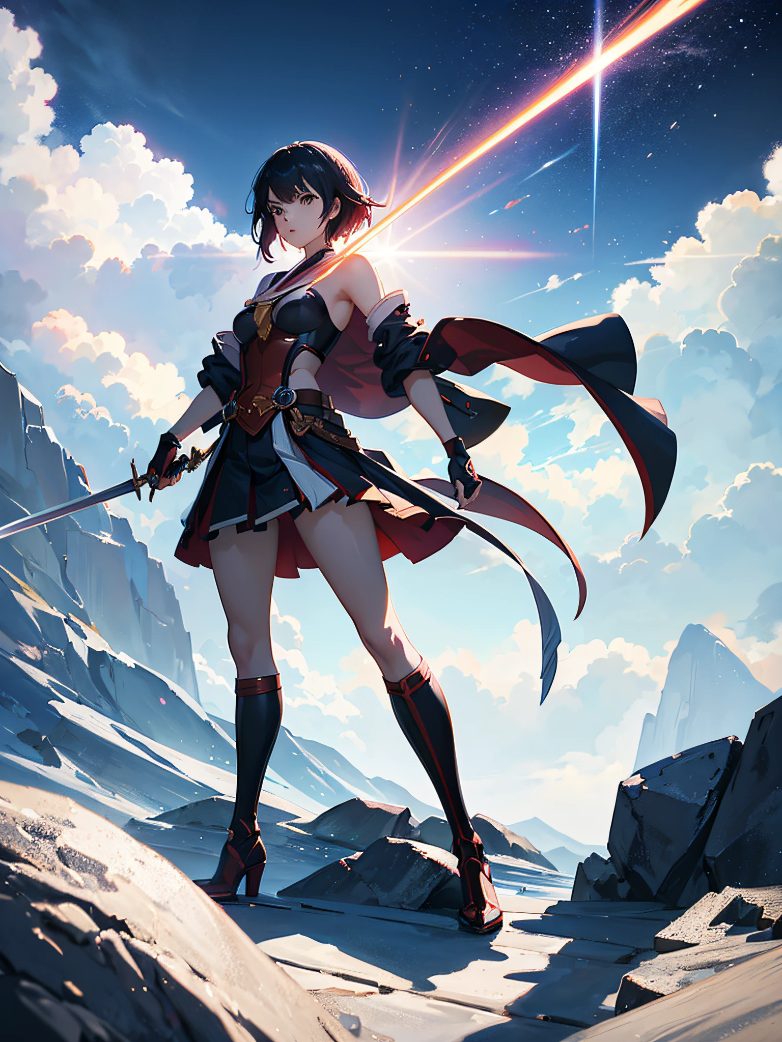 Ryuko Matoi, using her costume and her sword, special swit mode ...