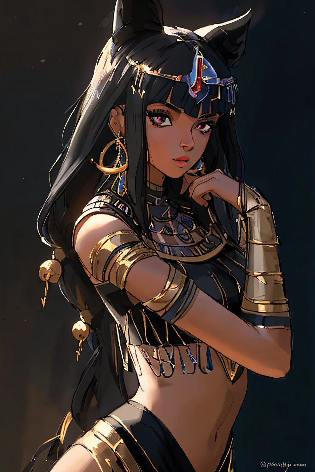 Beleza angelical, beleza negra, 8K, personagem para RPG
