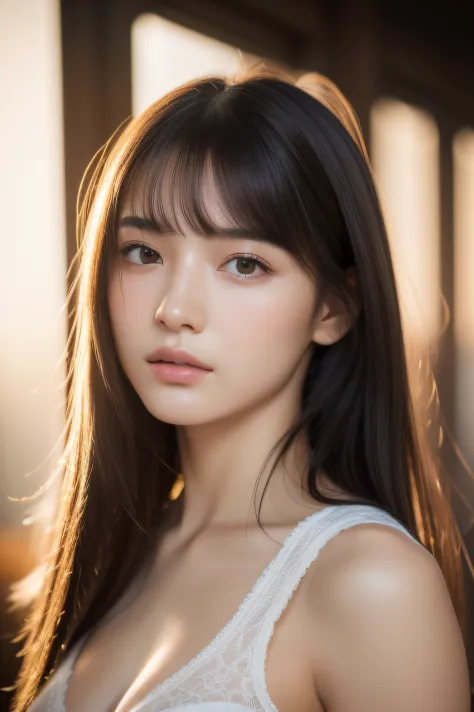 (((​masterpiece))), top-quality, ultra-detailliert, Extremely detailed, Detailed background, light rays, Very beautiful girl, japanese, 16 yo,  Detailed face, Solo, (Full body:1.3), (random hairstyles :1.2), Bangs, (Young Face), (Perfect body:1.1), sunset ...