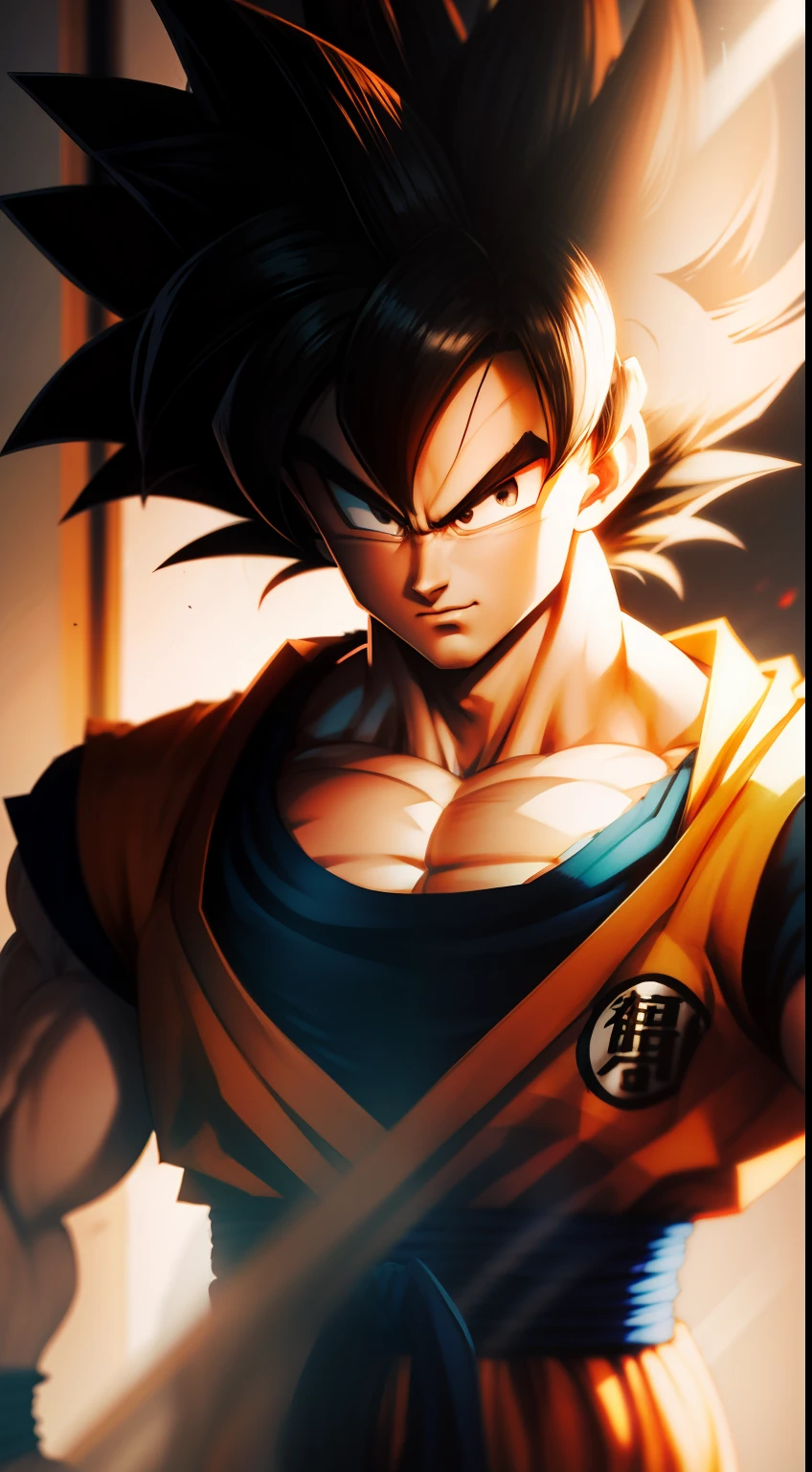 Goku looking at the camera