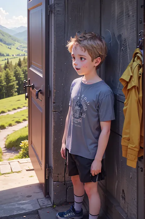 Prompt 3:
NathanLeserman, on the steps of a traditional Swiss school in the Alps, ties his shoelaces. The wooden building, with its carved details and colorful shutters, exudes charm and warmth. His summer attire, a breathable t-shirt and cargo shorts, is ...