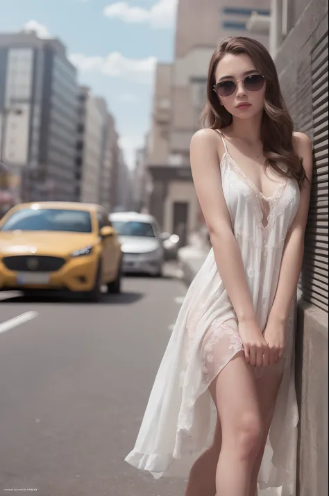 (cinematic angle: 1.2), streetview,(1 girl, sunglasses, summer dress),(best quality, detailed details, masterpiece, official art, movie lighting effects, 4K) --auto --s2