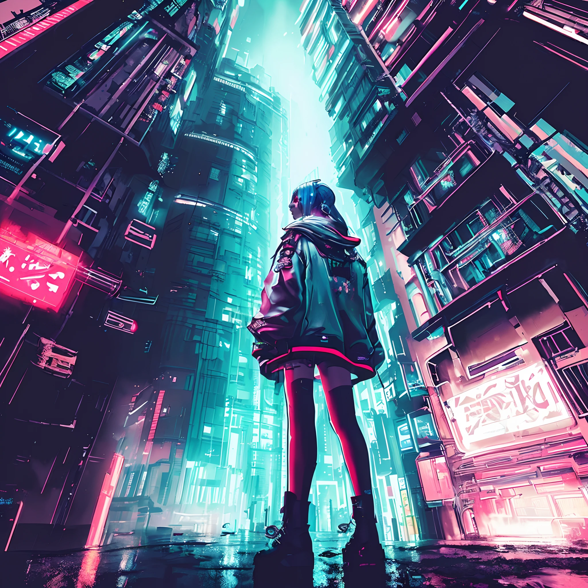 Mejorar esta imagen, estilo cyberpunk