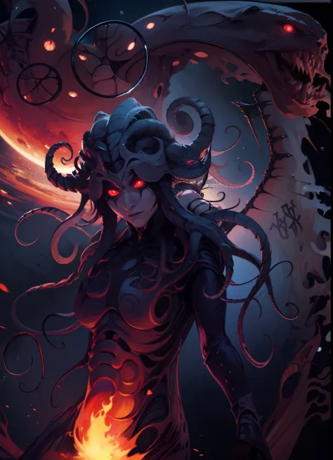 The best picture quality, Masterpiece, Super High Resolution, BREAK Imagine the incomprehensible horror, the outer god of myths, Cthulhu, which defies description and comprehension. Its shape is a wriggling mass of tentacles and antennae, constantly shifti...