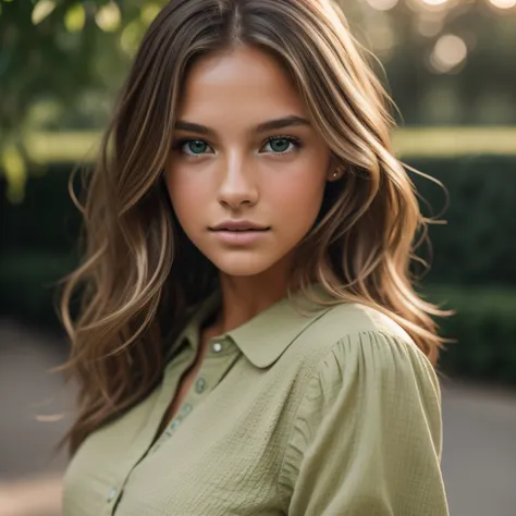 photo-realistic perspective color Eye-Level Shot, 1girl, age 15 years ...