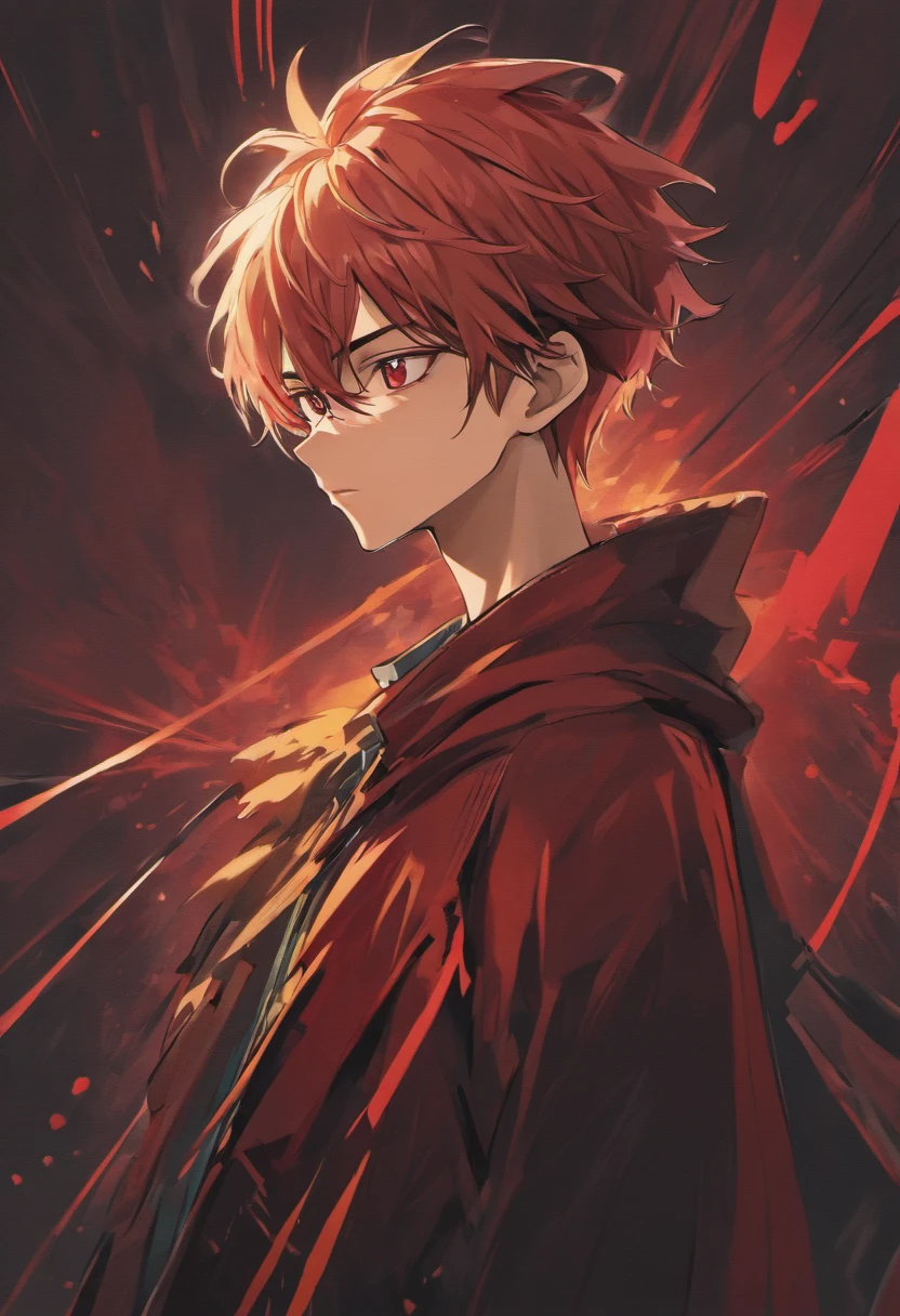 A man with red hair and glasses standing in front of a red background -  SeaArt AI