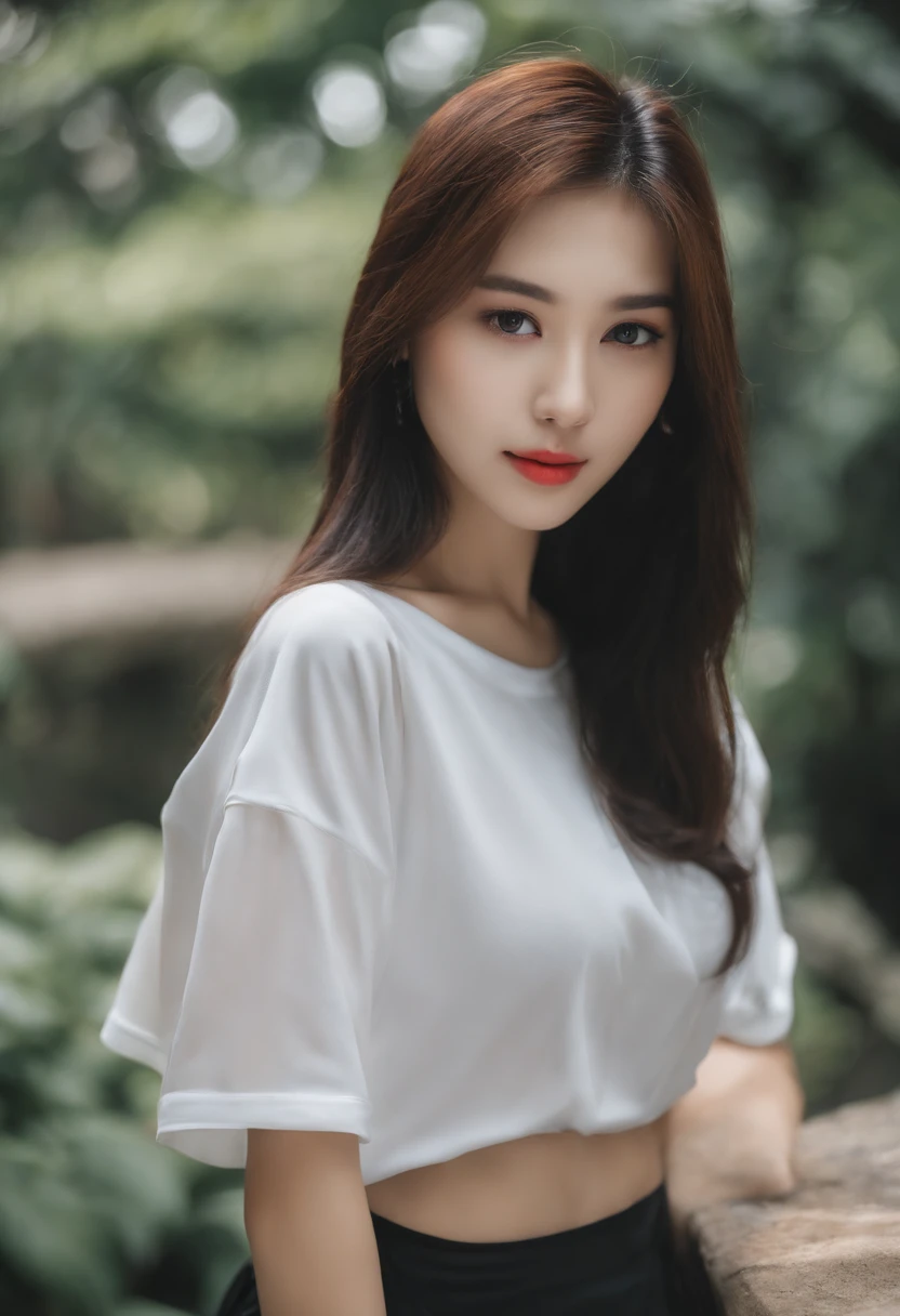 Girl JK short skirt wearing wet t-shirt and miniskirt，full bodyesbian，Slim figure，Oversized bust，slender girl，18 years old girls，ChineseGirl，The T-shirt was torn，Expose the upper half of the chest