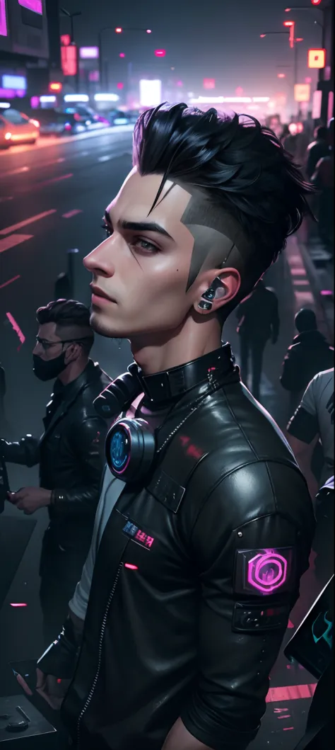 Change background cyberpunk handsome
boy, realistic face, 8k, ultra realistic,