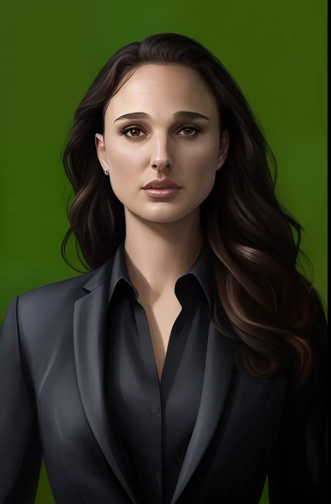 arafed image of a woman in a black suit and black shirt, digital illustration portrait, high quality portrait, realistic female ...