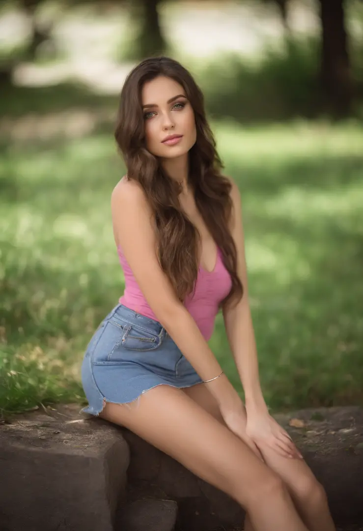 arafed woman with a pink top and a necklace, sexy girl with green eyes, portrait sophie mudd, brown hair and large eyes, selfie of a young woman, guilty eyes, biting lip, violet myers, Bryana Salaz, without makeup, natural makeup, looking down to the groun...