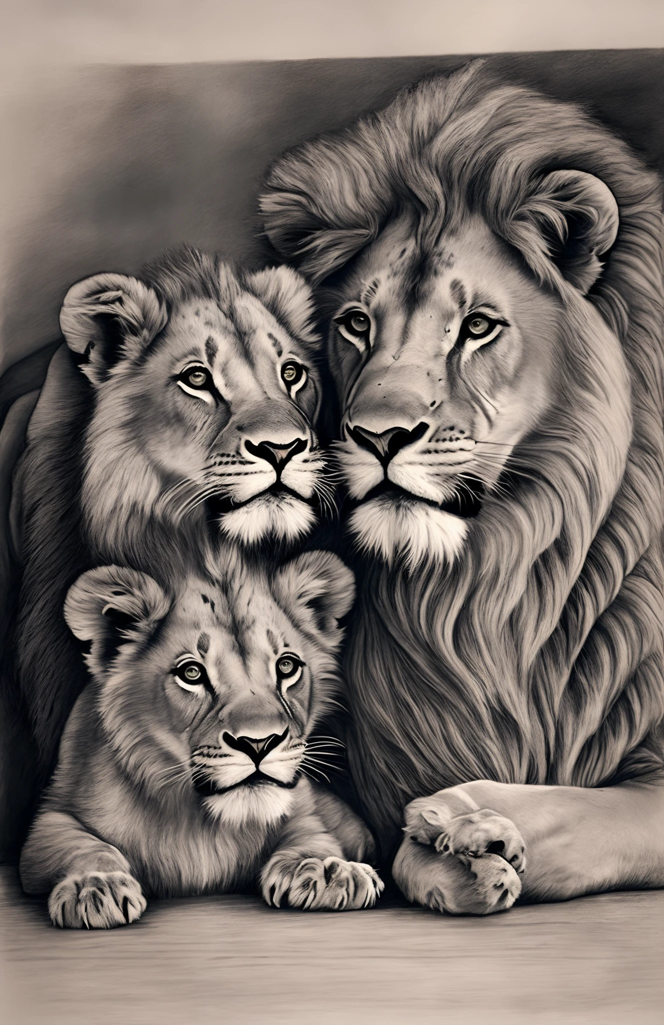 Lion Cubs Pencil drawing by Bethany Taylor | Artfinder