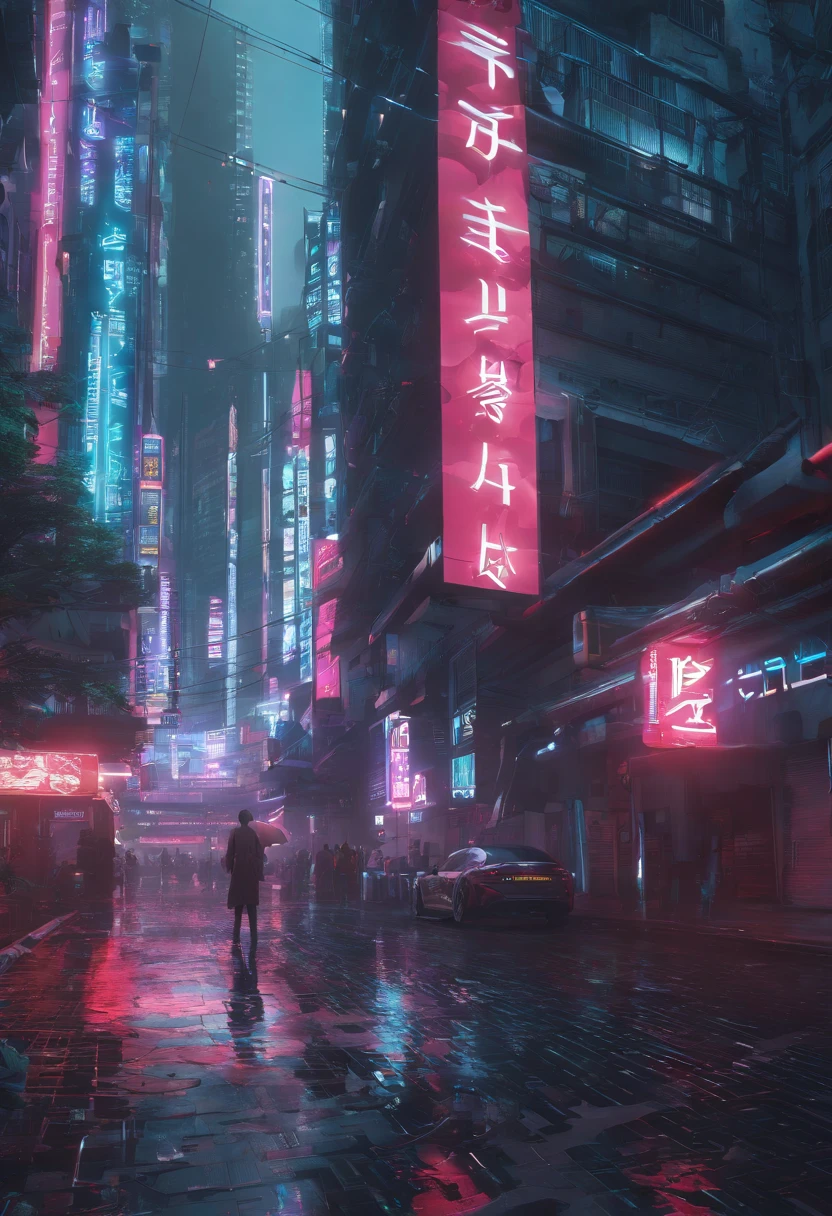 redshift style 35mm f2, daytime, cyberpunk city neo tokyo, neo hong kong, ghost in the shell, cinematic lighting, volumetric lighting, criminals lingering, (high contrast:1.2), reflections, 8k, hyperrealistic, focused, incredible detail, unreal engine 5, cinematic, octane render, ray tracing, landscape, detailed simon stalenhag landscape