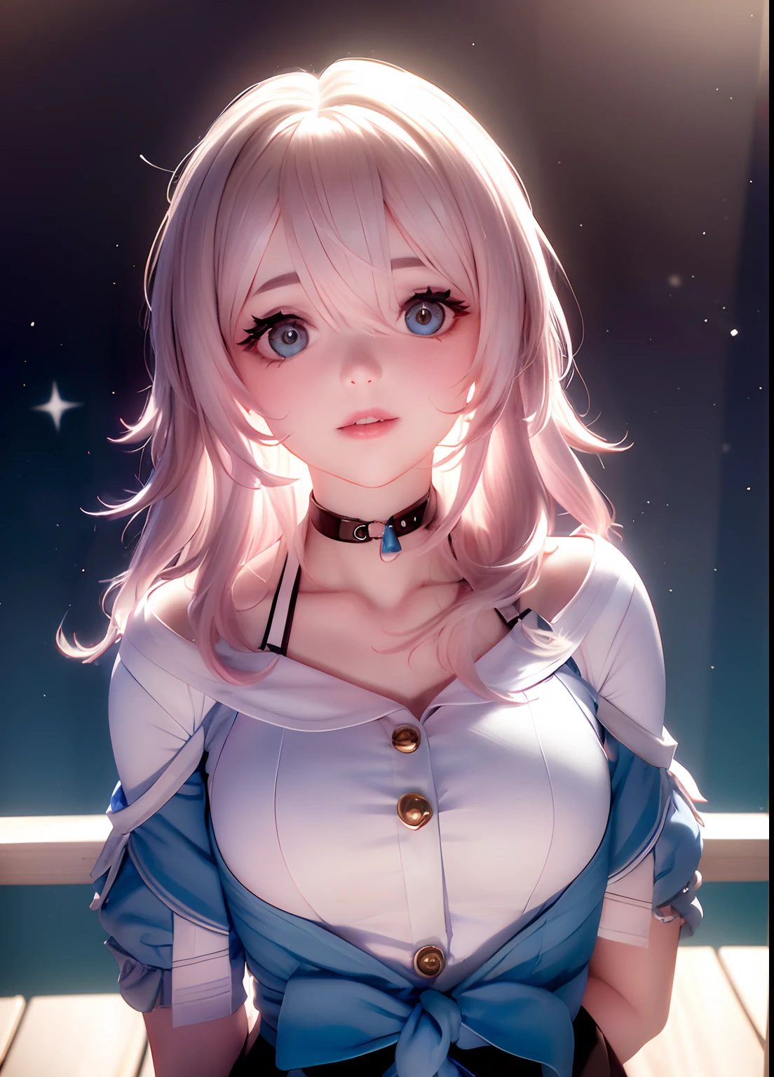 Masterpiece artwork, (photorrealistic: 1.4), best qualityer, beautiful  lighting, 
march 7th \(Honkai: Star Rail\), 1Girl, blue colored eyes, breastsout, aretes, Glace, jewelly, middlebreasts, mid hair, pink  hair, 独奏, sao \(symbol\), aretes sao, naked, 
Foto RAW, 8K  UHD, grain of film