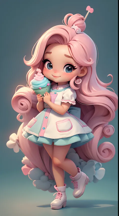 Create a series of cute baby chibi style dolls with a cute candyland chef theme, each with lots of detail and in an 8K resolutio...