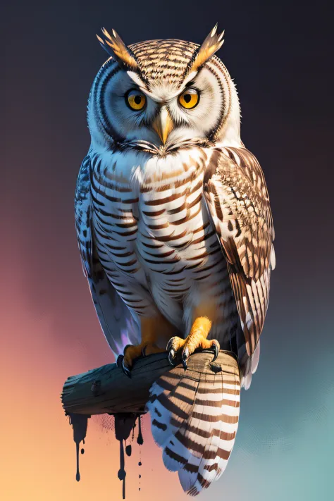 Owl , colourful texture