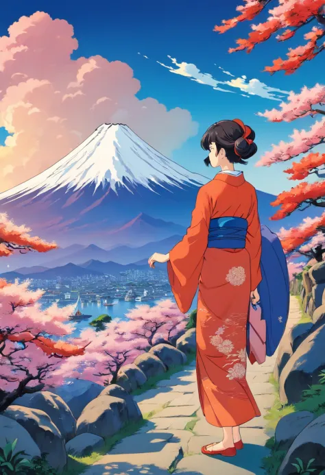 ukiyoe painting　Katsushika Hokusai　Mare　Mt fuji